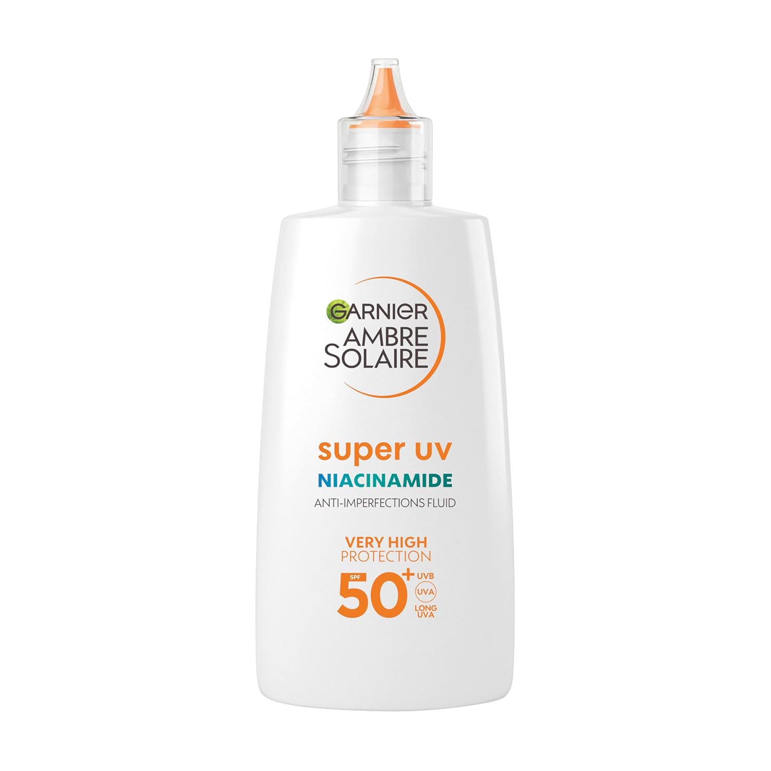 Garnier Ambre Solaire Super UV Niacinamide Daily Fluid Sun Protection Fluid for Blemish-Prone Skin, very high Sun Protection with SPF 50+, Invisible Finish, 1 x 40 ml