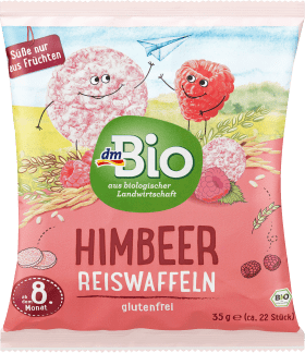 dmBio Babysnack rice waffles raspberry, from the 8th month, 35 g