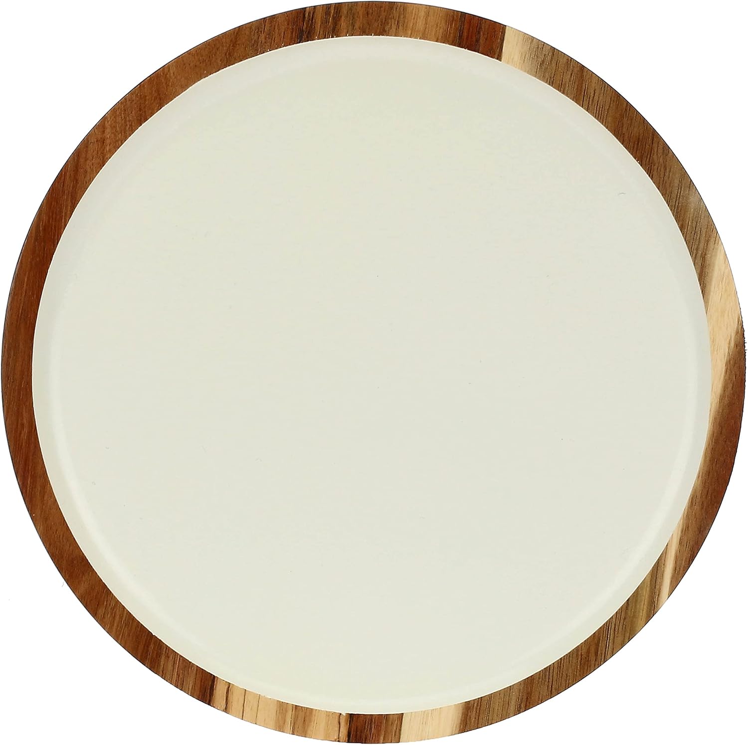 THUN La Porcelain Round 25.4 x 25.4 x 1.9 cm, Libeccio, White, Brown
