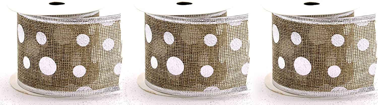 DARO DEKO Daro Decorative Ribbon 6.3 Cm X 2.7 M In Grey Or Natural - Pack Of 1 Or 3 P