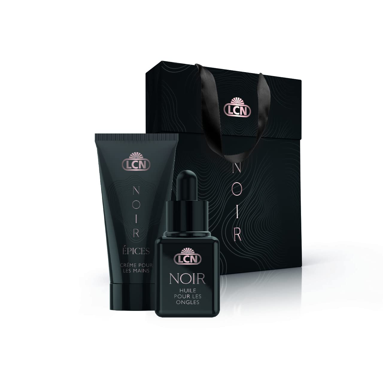 LCN \"Noir\" Set of 3 Hand Cream Nail Oil Festive