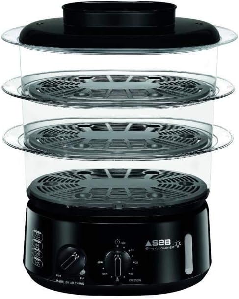 SEB Simply Invents VC110800 3 Bowl Variable Capacity Steamer - Black