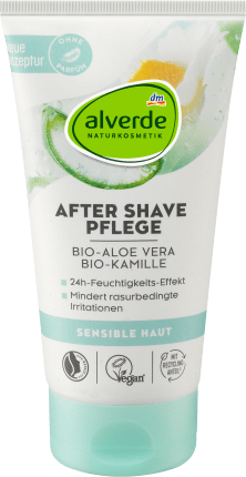 alverde NATURKOSMETIK After Shave Care Bio-Aloe Vera Bio-Kamille, 150 ml