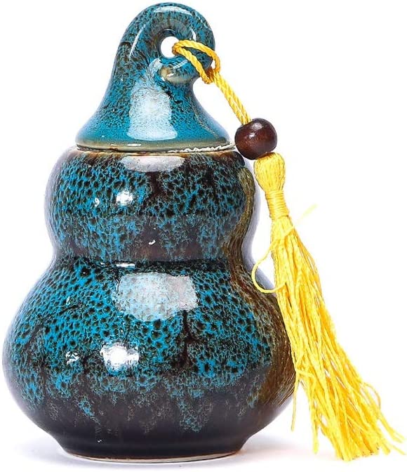 TREEECFCST Kitchen Storage & Organisation Pumpkin Bottle Teapot Ceramic Storage Tank Sealed Teapot Moistureproof Coffee Tea Snacks Four Colours Optional 11.2 x 15.8 cm for Storing Storage Jar