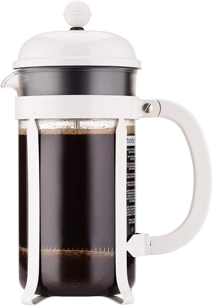 BODUM Chambord 8 Cup French Press Coffee Maker, White, 1.0 l, 34 oz