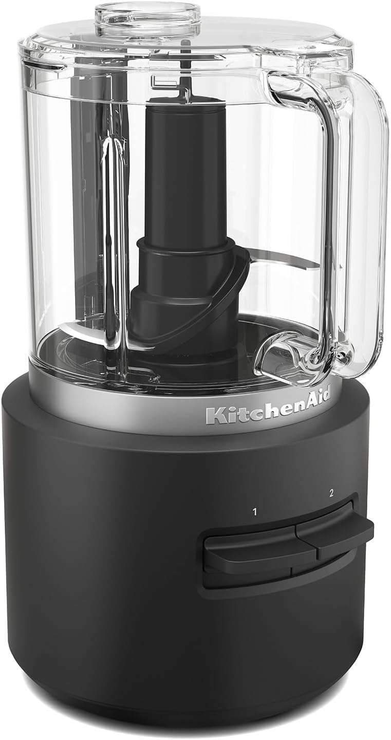 Kitchenaid Wireless Chopper - KitchenAid Go - Portable Food Processor for Processing Fruit, Vegetables, Raw Meat and Much More in Short Time - 1.18 L - Without Battery - Black