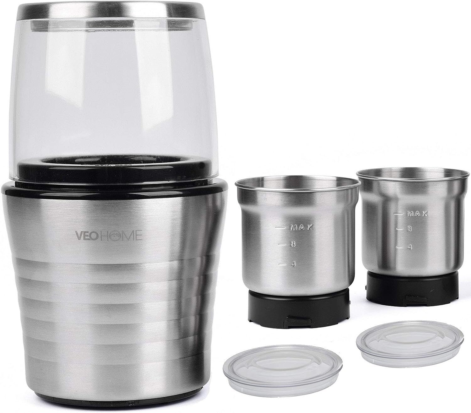 VeoHome Electric Coffee Grinder - Impact Knife Powerful - Grinding Coffee Beans Spices Herbs Nuts Cereals