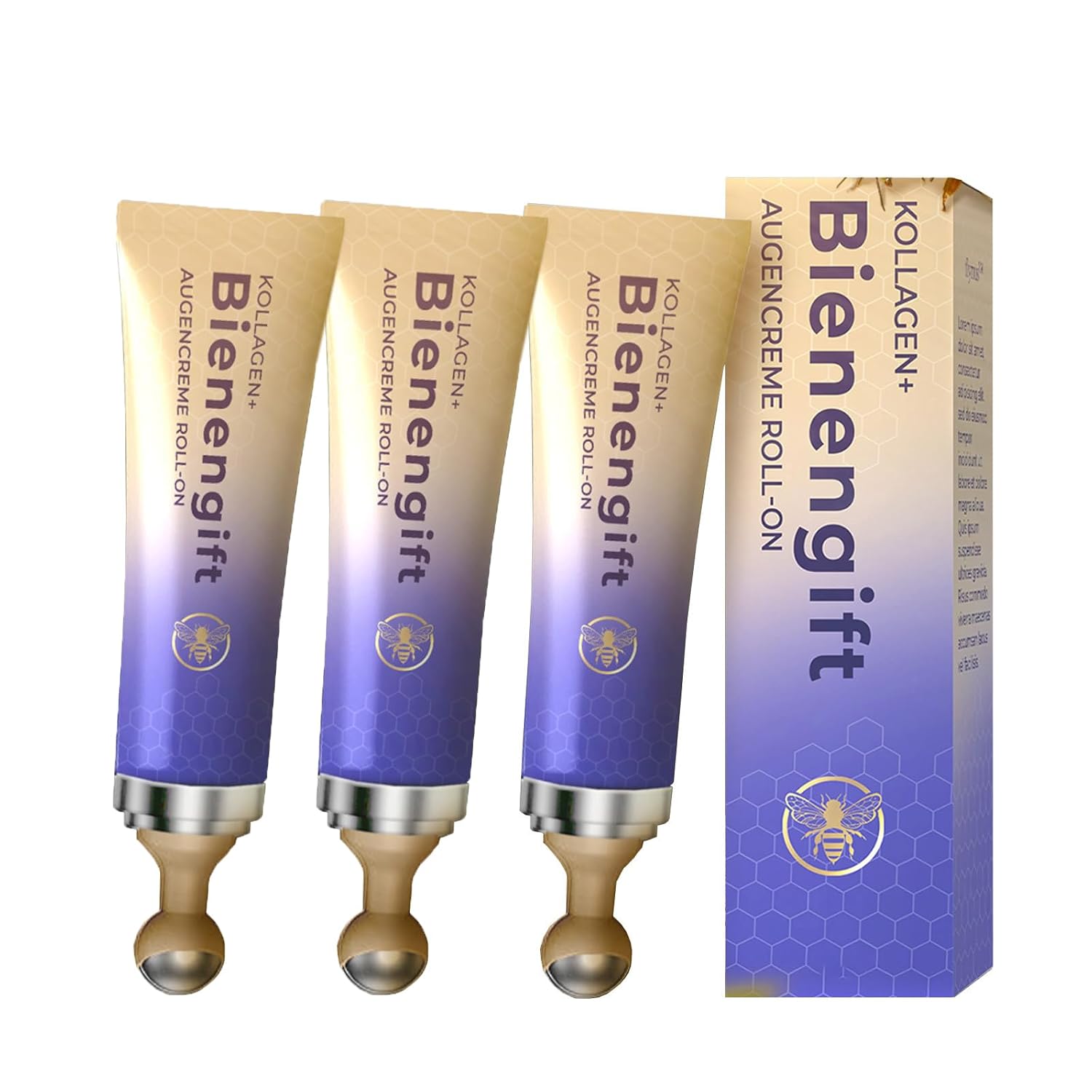 Woranb Collagen + Bee Venom Eye Cream Roll, Bee Venom Collagen Eye Cream, Bee Venom Collagen Wake Up Eye Cream, Anti-Ageing Bee Venom Collagen Eye Cream for All Skin Types (3)