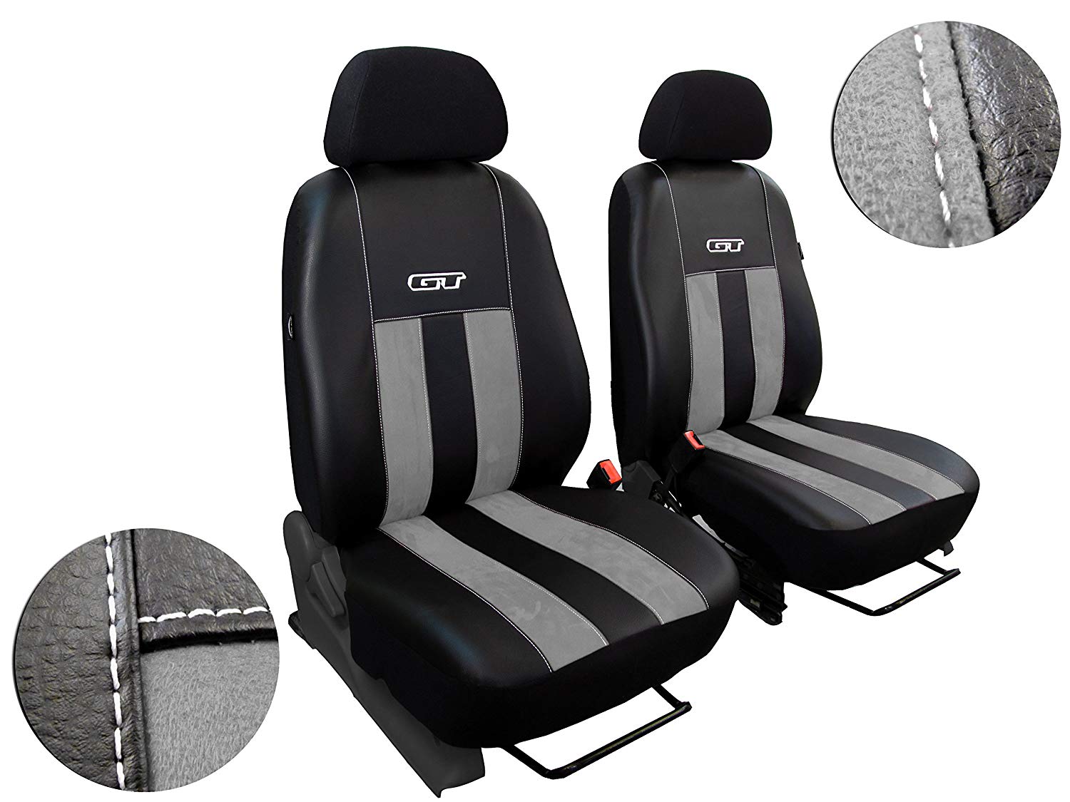 Pokter Front Seat Covers Custom Seat Covers/Bus Cover for Citroen Jumpy II GT Synthetic Suede with Ecoleder.. Includes 3 Colours Other Offers.) (Gray)