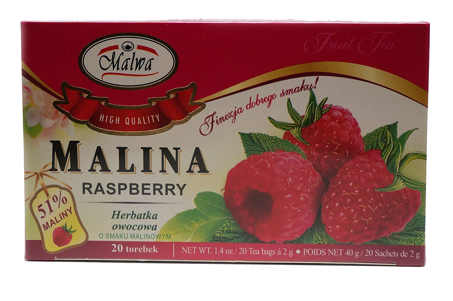 Malwa Früchtetee mit Himbeere 20 Beutel 40g
