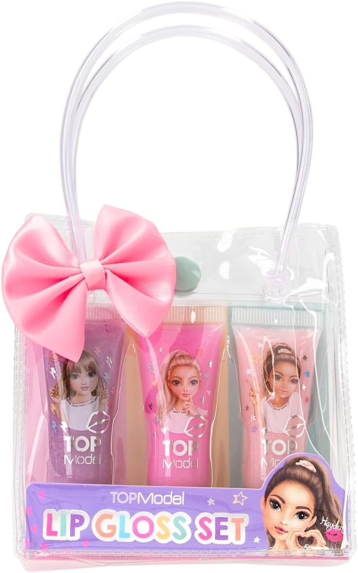 Depesche TOPModel Snap Shots 12656 Lip Gloss Set for Children with 3 Pleasantly Scented Lip Glosses in Pink, Pink and Purple

