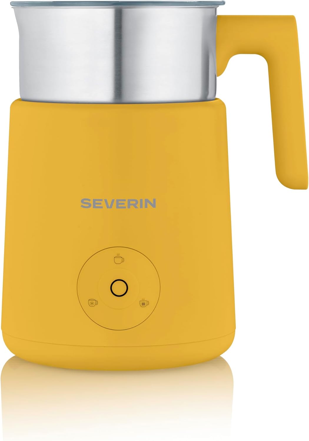 Severin Design Induction Milk Frother, 400 ml, Hot and Cold Foam Maker, Dishwasher Safe, Easy Cleaning, Chocolate Function, 500 W, Sunshine Yellow, Spuma Lite, SM 3597