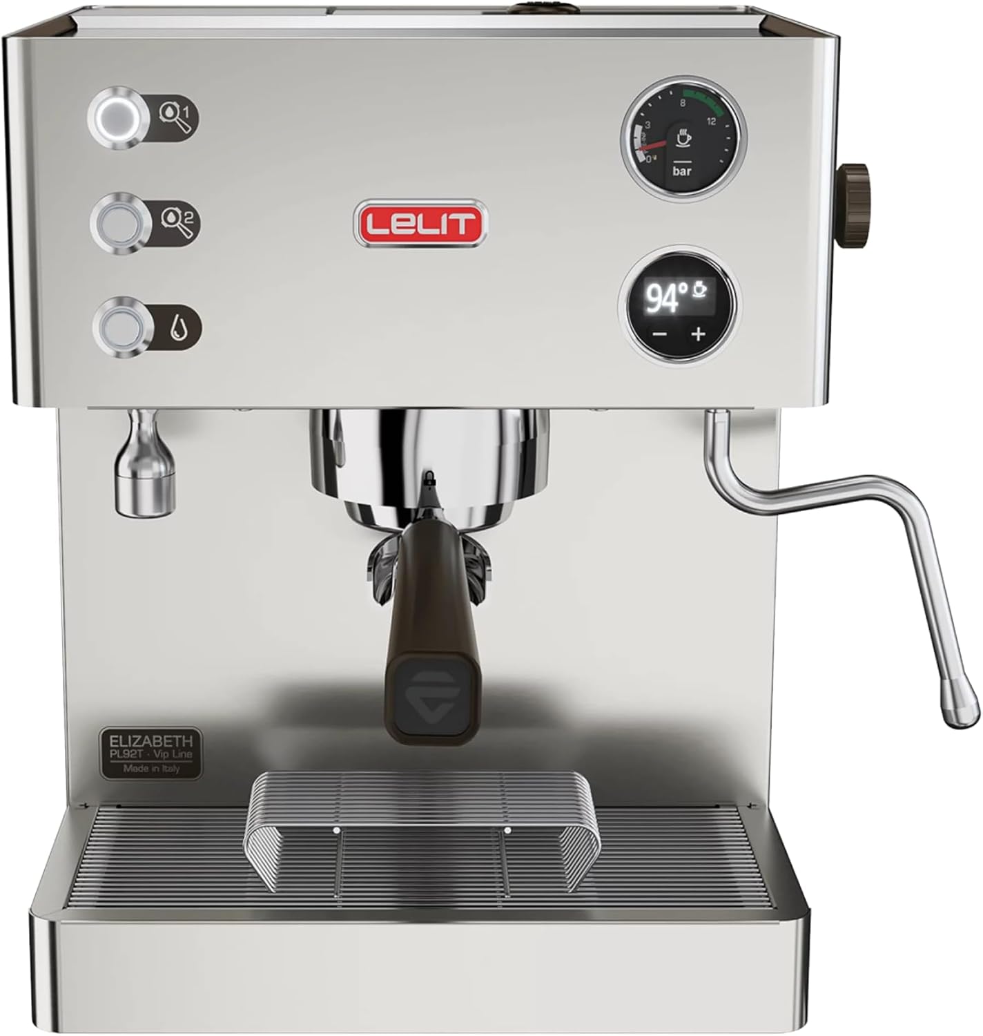 Lelit Elizabeth Coffee Machine - With Milk Frother and Dual Boiler System - Silver