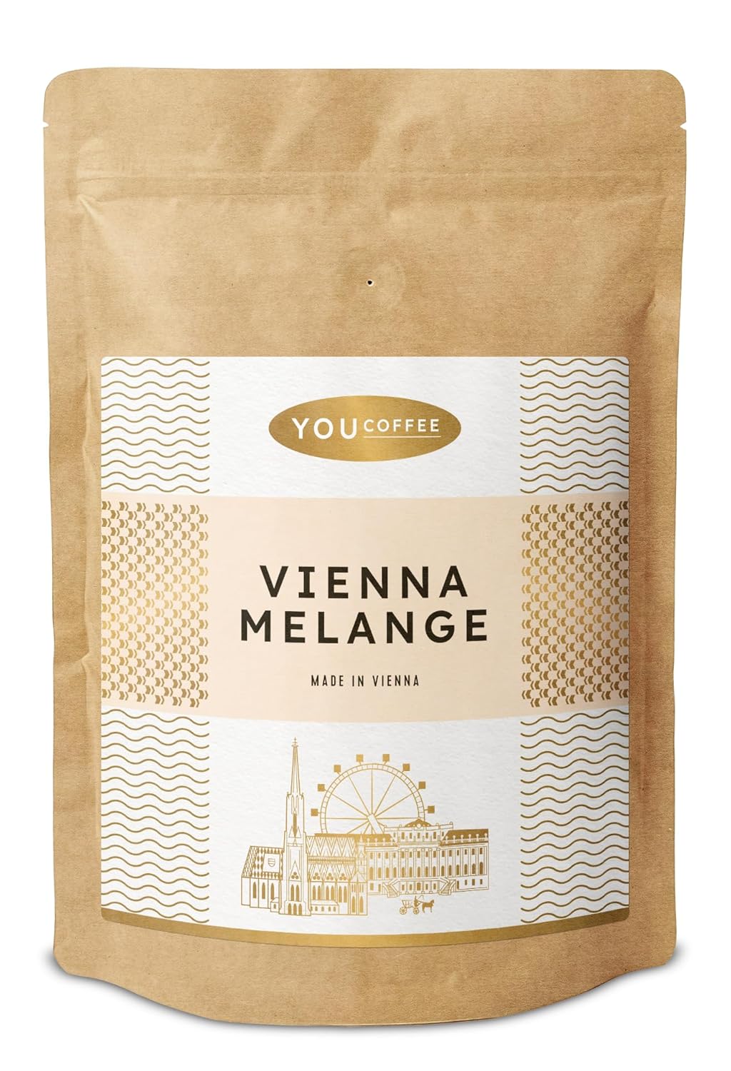 FROG.coffee You Coffee Vienna Melange - 100% Arabica - Aroma Notes of Hazelnut & Dark Chocolate - Made in Vienna - 1000 g Whole Beans