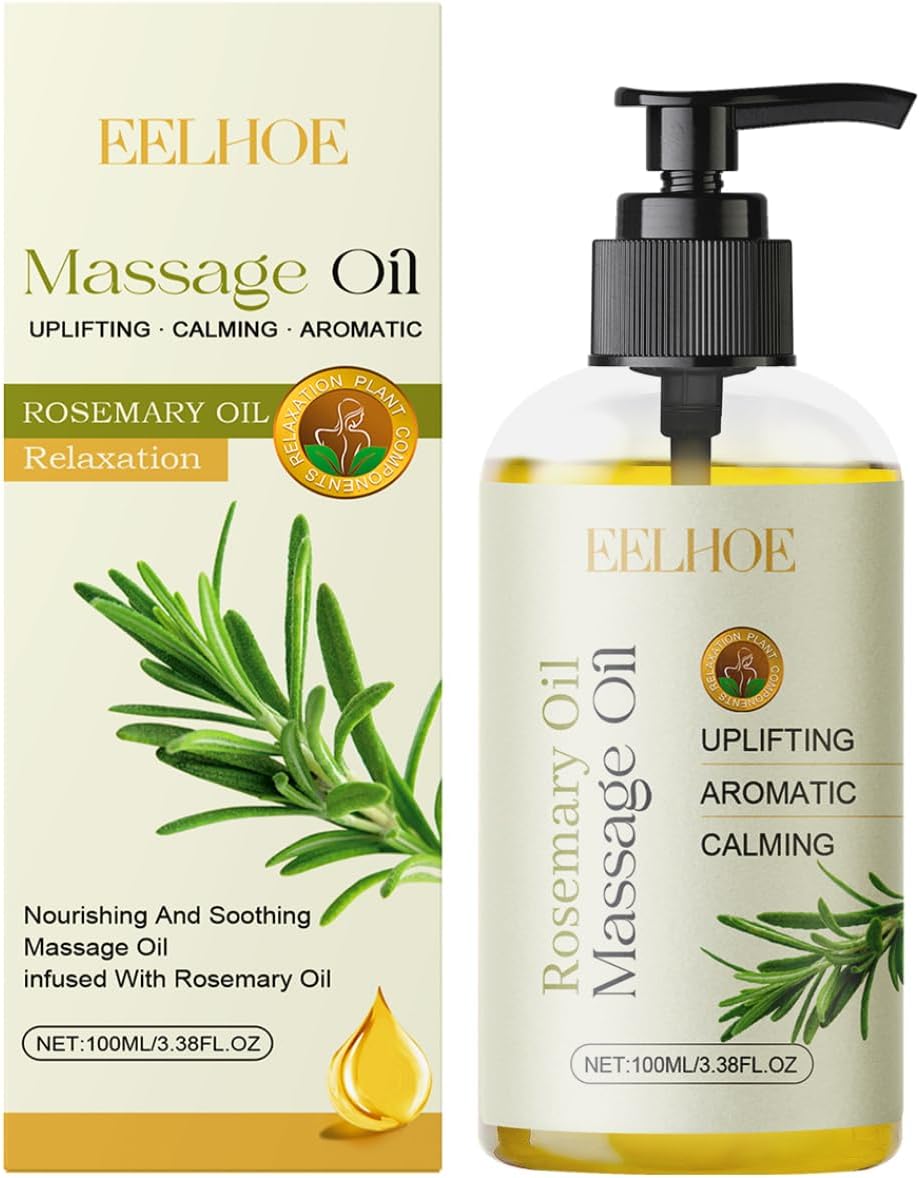 Generic Massage Oil Soothing Relaxing - High-Quality Rosemary, Lemon, Eucalyptus, Vanilla, Rose, Lavender with Vitamin E - Natural Care Oil Complex - for Dry and Sensitive Skin (Rosemary, 100 ml)