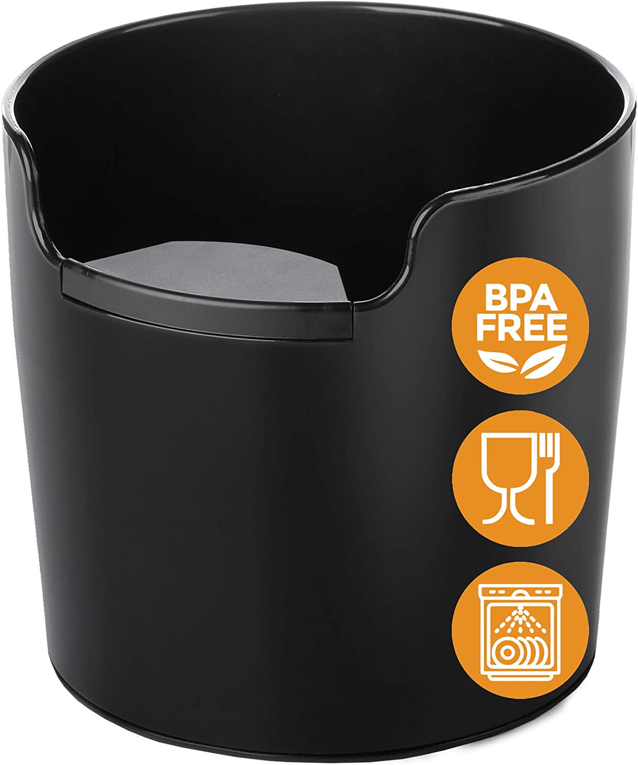 - Homeffect® Knock Box With Improved Handling, German Innovation, Tea Container For Sieve Carrier Machines, Knock Box, Black, Barista Accessories for Collecting and Recycling Coffee Grounds., Black