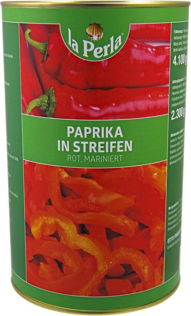 Otto Franck Import KG La Perla Premium Bell Peppers in Strips 4.1 kg 4100g