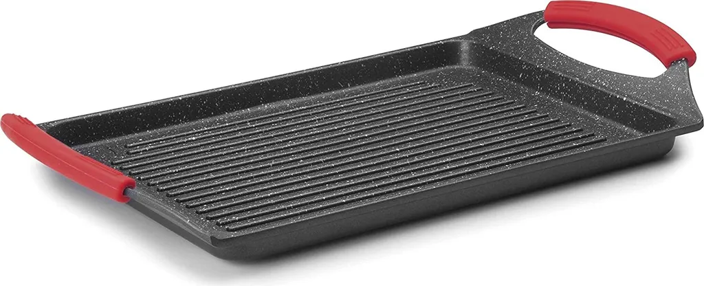 LACOR 24134 Cast Aluminum Grill Plate, Eco-Piedra, Black, 45 x 27 x 6 cm