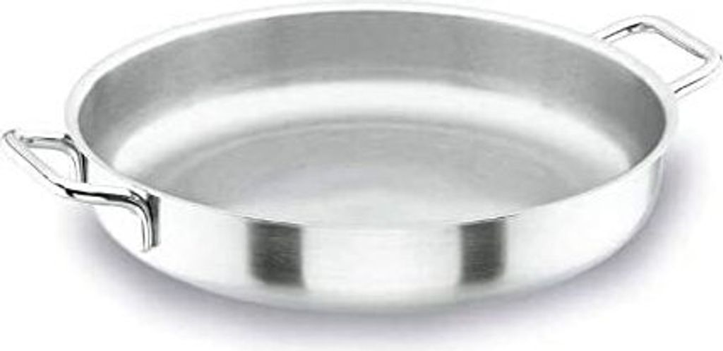 Lacor 50624W PLAT Paella 24CM Frying Pan, 24 cm max. diameter, stainless steel, suitable for induction hobs