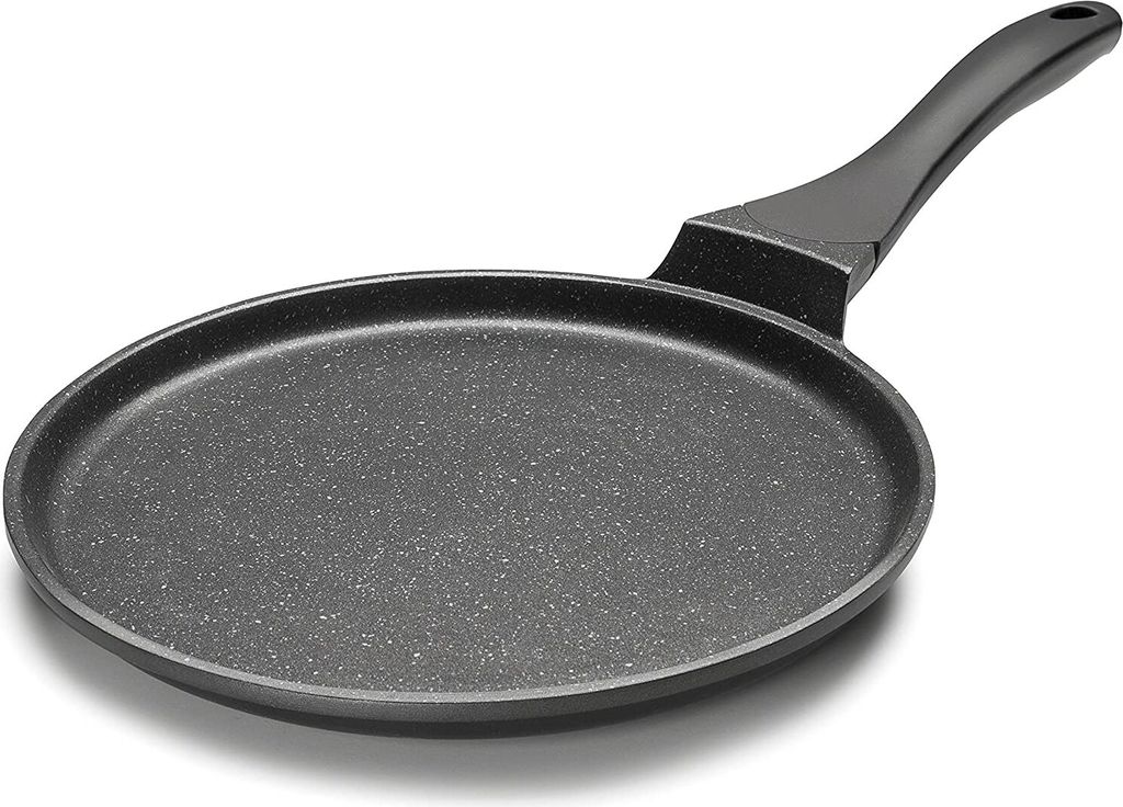 LACOR Crepe Pan Eco-Piedra, Aluminum, Black, 24 cm