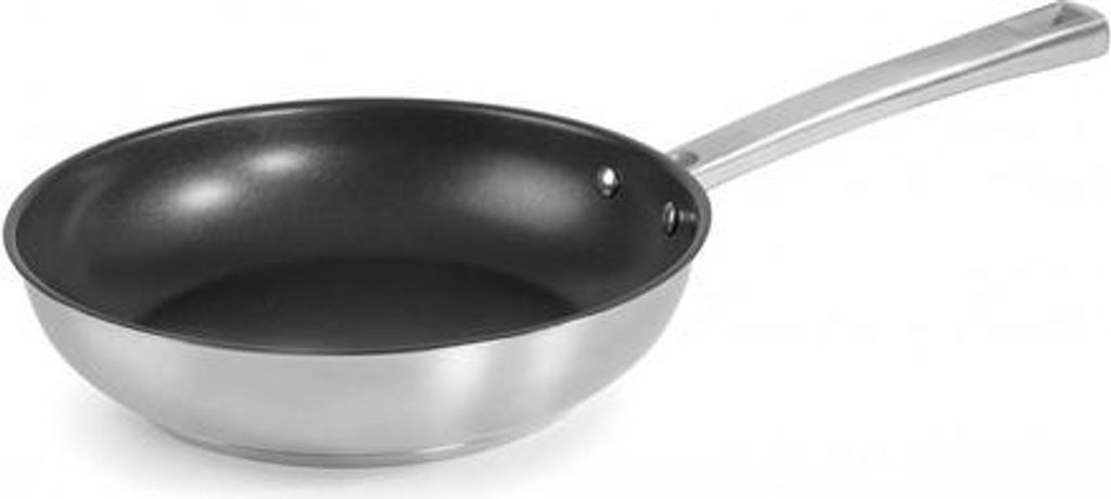 Lacor Foodie 45324 frying pan, 24 cm max. diameter, stainless steel, suitable for induction hobs, non-stick coating