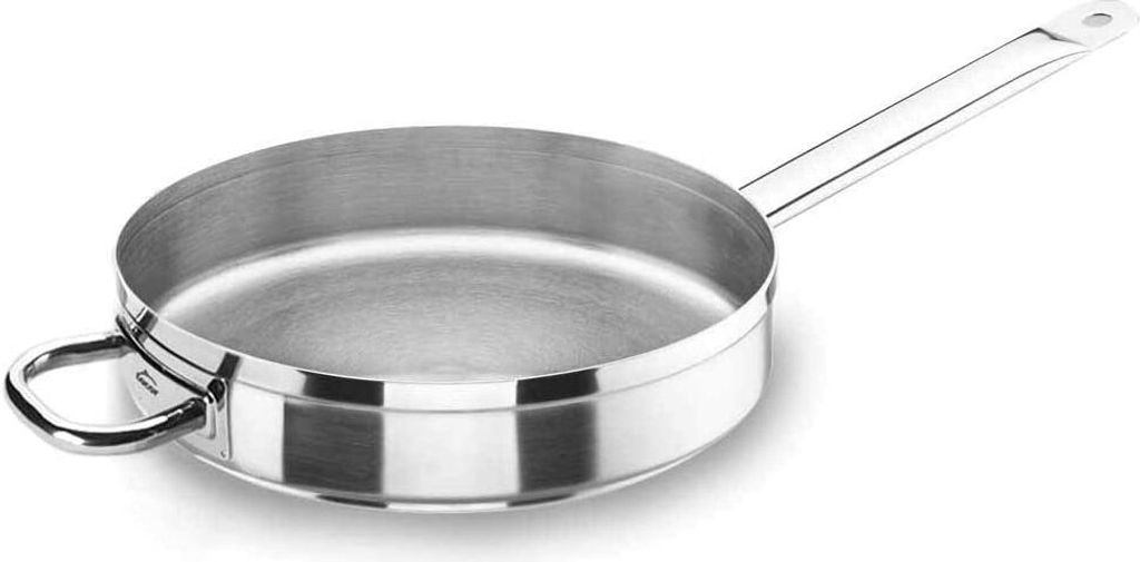 Lacor Sautepan Stainless Steel 28cm Frying Pan, 28 cm max. diameter, stainless steel, suitable for induction hobs