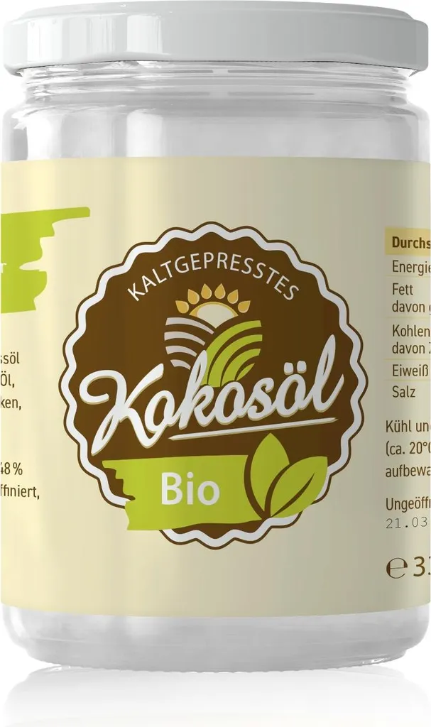 LaFiNa Naturkost LaFiNa Coconut Oil 330g | Premium virgin cold-pressed | 48% lauric acid first pressing | Raw food quality vegan coconut fat