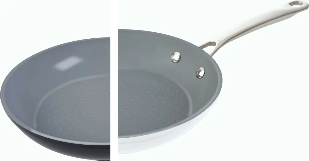 LAGUIOLE Frying Pan 24cm Non-stick Induction Compatible with Pan Protector White*00863, Color: White