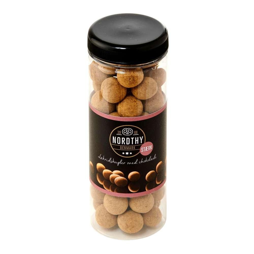 Nordthy Liquorice balls with strong milk chocolate