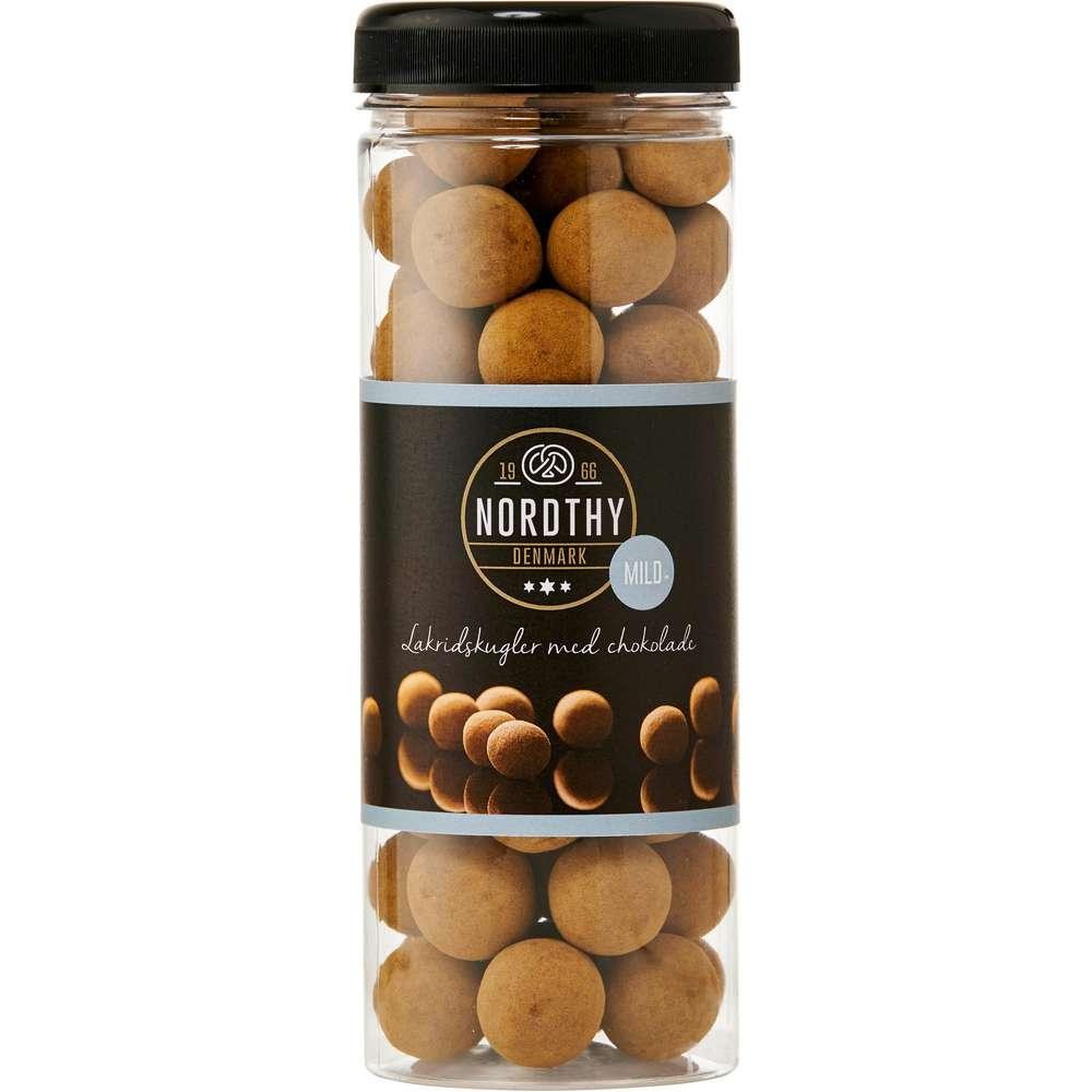 Nordthy Liquorice balls, liquorice with milk chocolate
