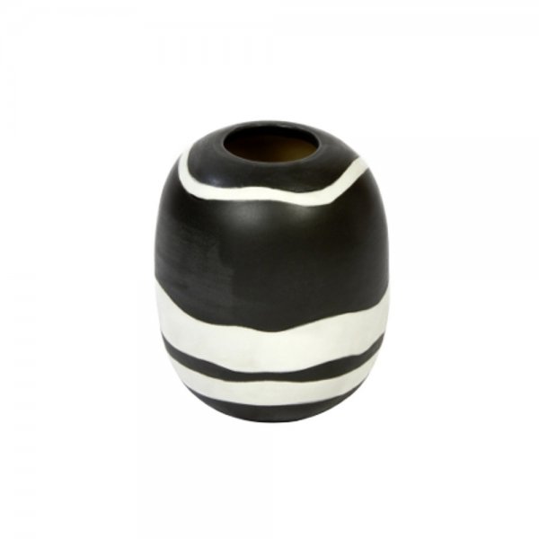 Lambert vessel Azuki black/white (14cm) made of ceramic