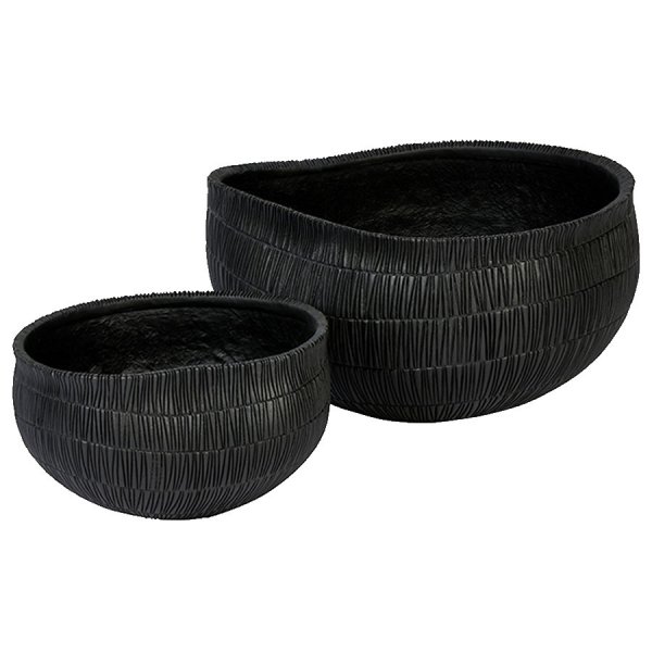 Lambert Planter Kaito Black (set of 2)