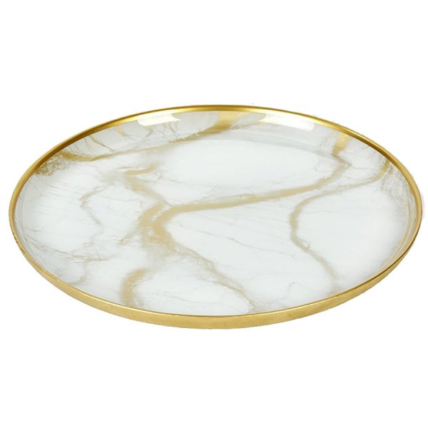 Lambert Bowl Agate Plate Ivory Gold (28cm)