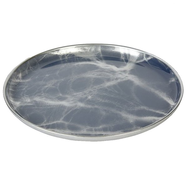 Lambert Bowl Agate Plate Grey Silver (28cm)