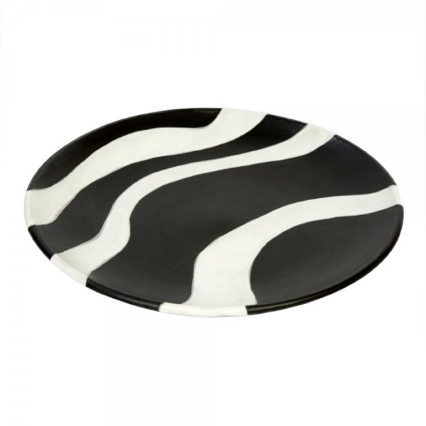 Lambert bowl Azuki black/white (35cm) made of ceramic