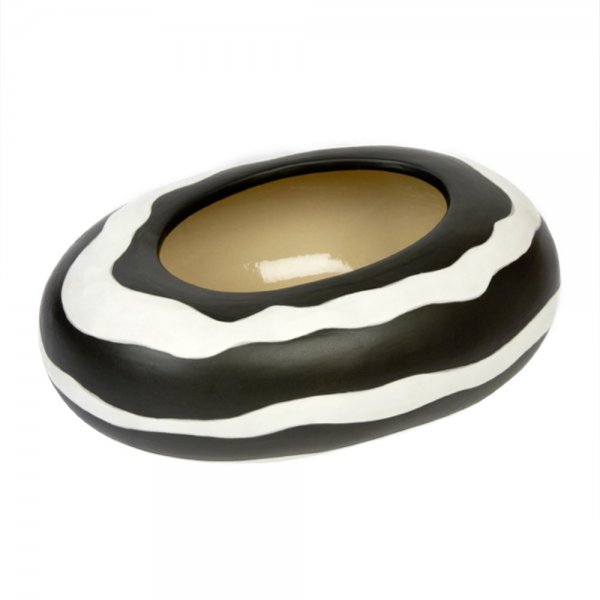 Lambert bowl Azuki black/white made of ceramic