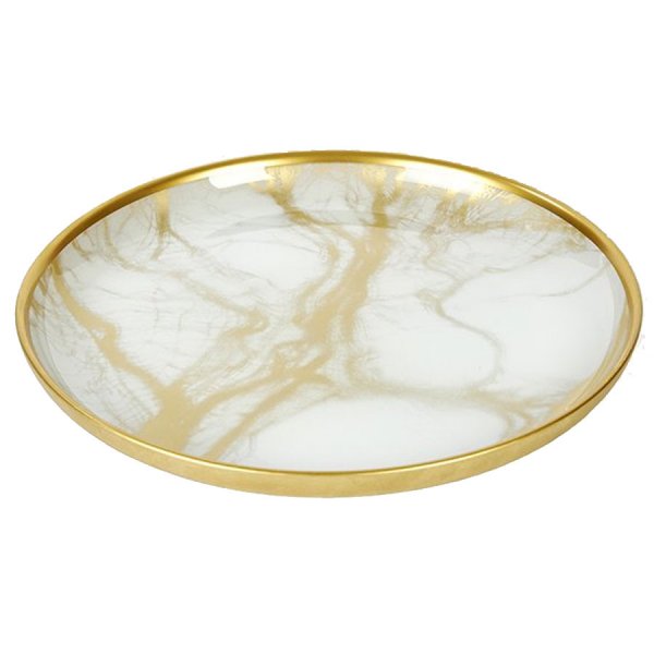Lambert plate, agate, ivory, gold (21cm)