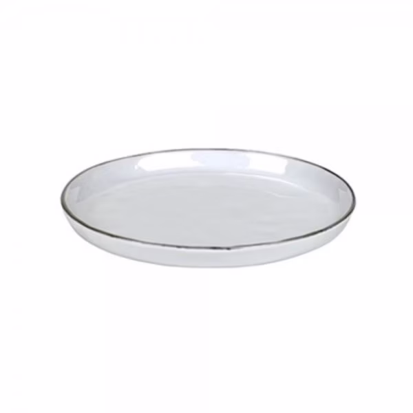 Lambert Plate Piana White Edge Gray (13.5cm)