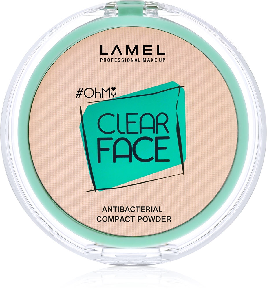 LAMEL OhMy Clear Face compact powder with antibacterial additive Farbton 405 Sand Beige 6 g