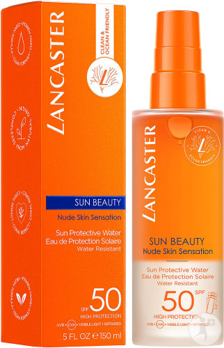 Lancaster Sun Beauty Nude Skin Sensation Sunscreen Water SPF50 Spray Body All Skin Types 150ml
