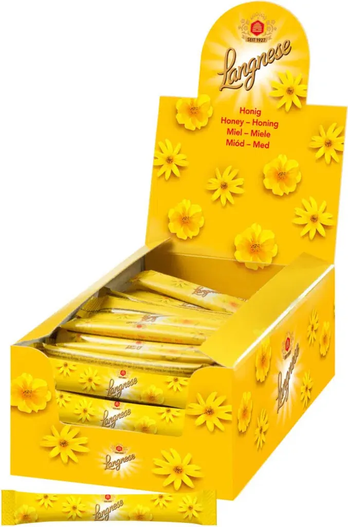 Langnese Honey Sticks counter display with 80 portions of 640g
