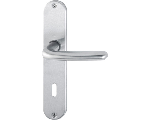 Long shield set OB Hoppe 11539227 Cardiff E1850Z/302 brushed stainless steel
