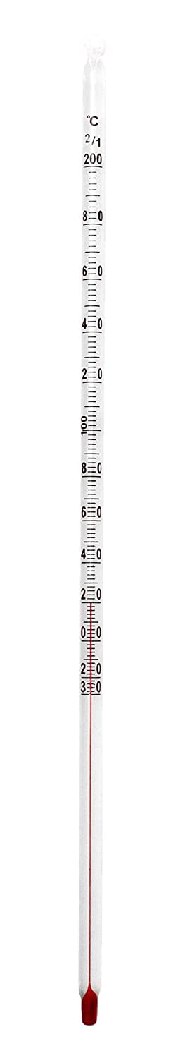 Lantelme Laboratory Glass Thermometer -30 to 200 °C 30 cm - 4401
