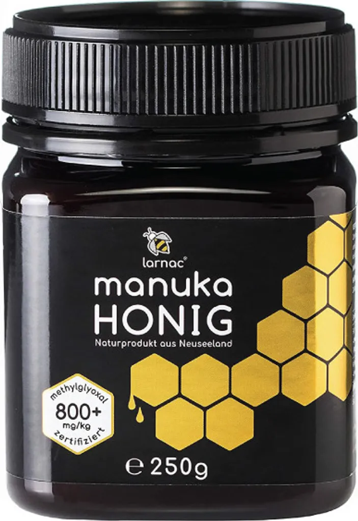 Larnac Manuka Honey MGO 800+ | 250 g | Genuine New Zealand Manuka Honey | High Methylglyoxal Content | Sustainable Beekeeping