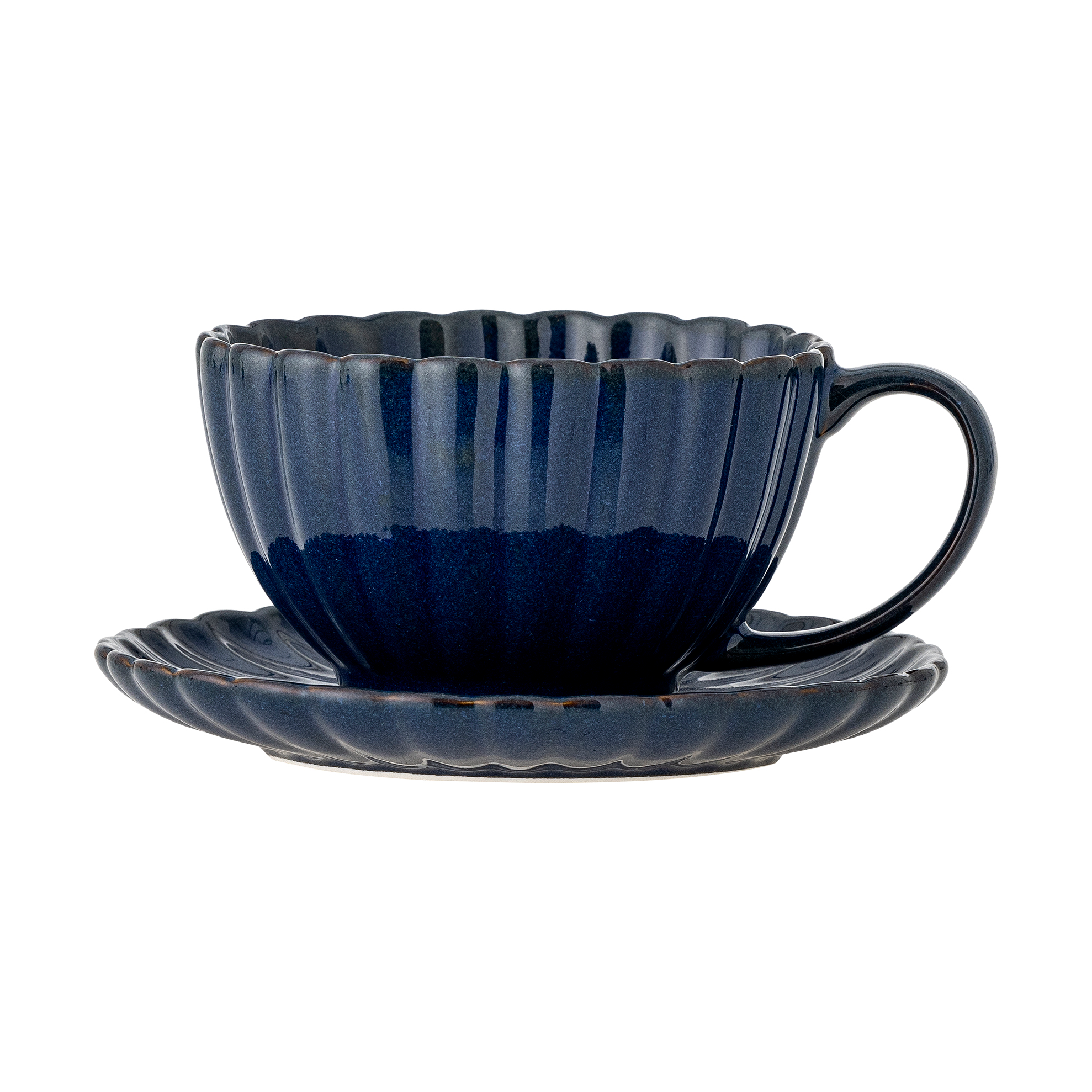 Bloomingville Latina Cup 22 cl with Saucer, Blue