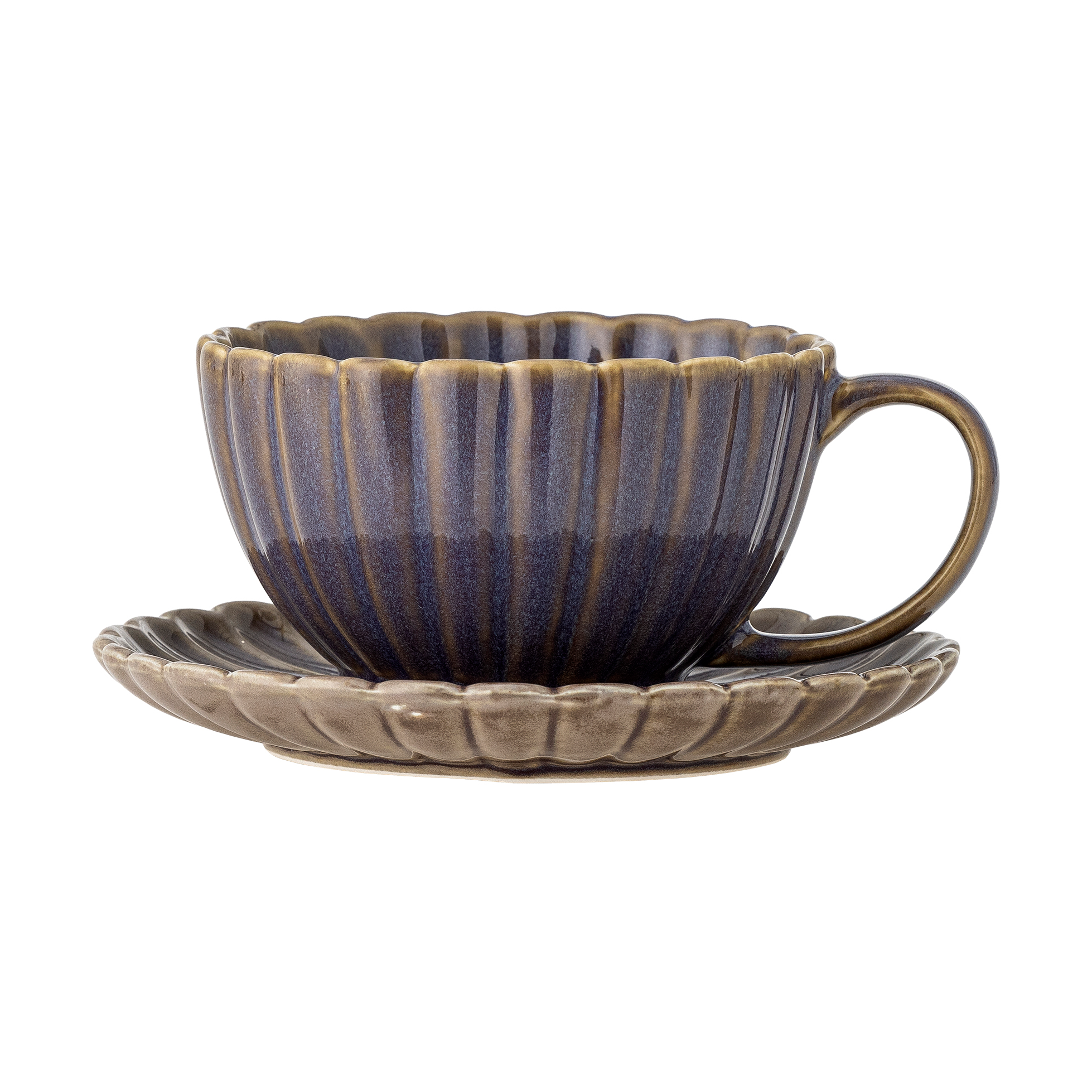 Bloomingville Latina cup 22 cl with saucer, Purple