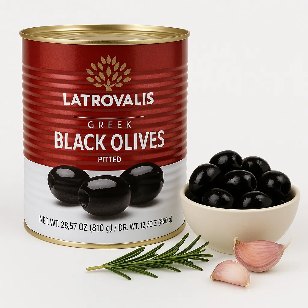 Latrovalis Black Olives without Pit 360g – Greek Amfissa Olives 360g