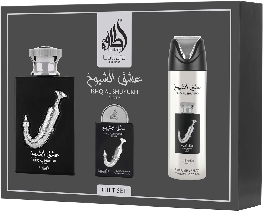 Lattafa Pride Ishq Al Shuyukh Silver Gift Set Unisex