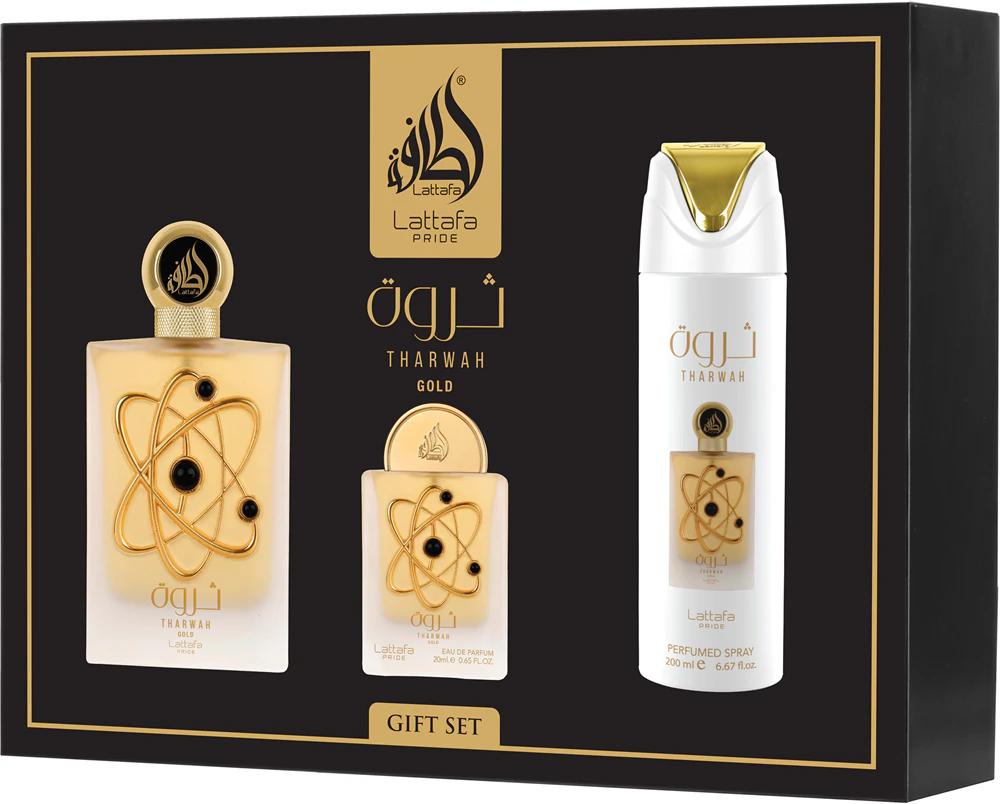 Lattafa Pride Tharwa Gold Gift Set Unisex 320ml
