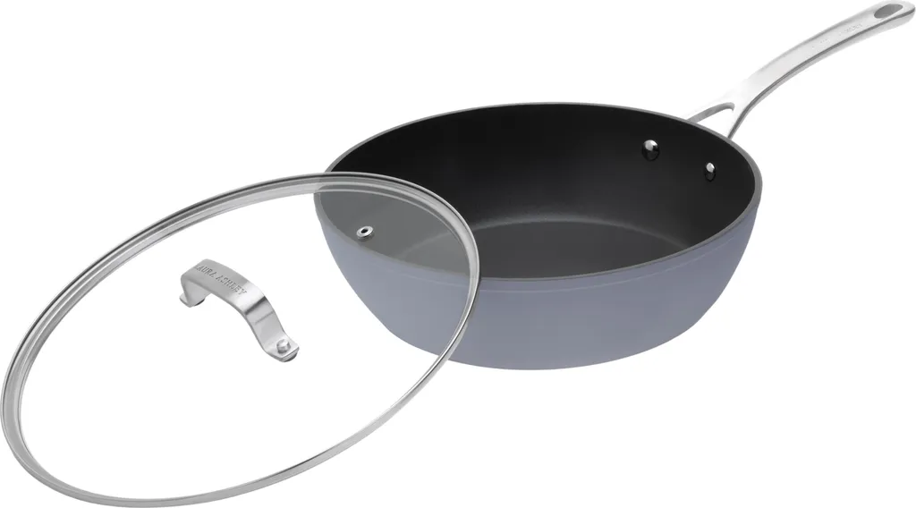 VQ Laura Ashley – Cookware – Pans – 28 cm, forged aluminum sauté pan with non-stick coating and glass lid in Dark Slate by Pendeford